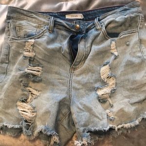 Cello Distressed Denim Shorts Sz 13